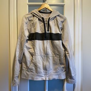 Hoodie Mens Gray with Black Stripe Size:Large